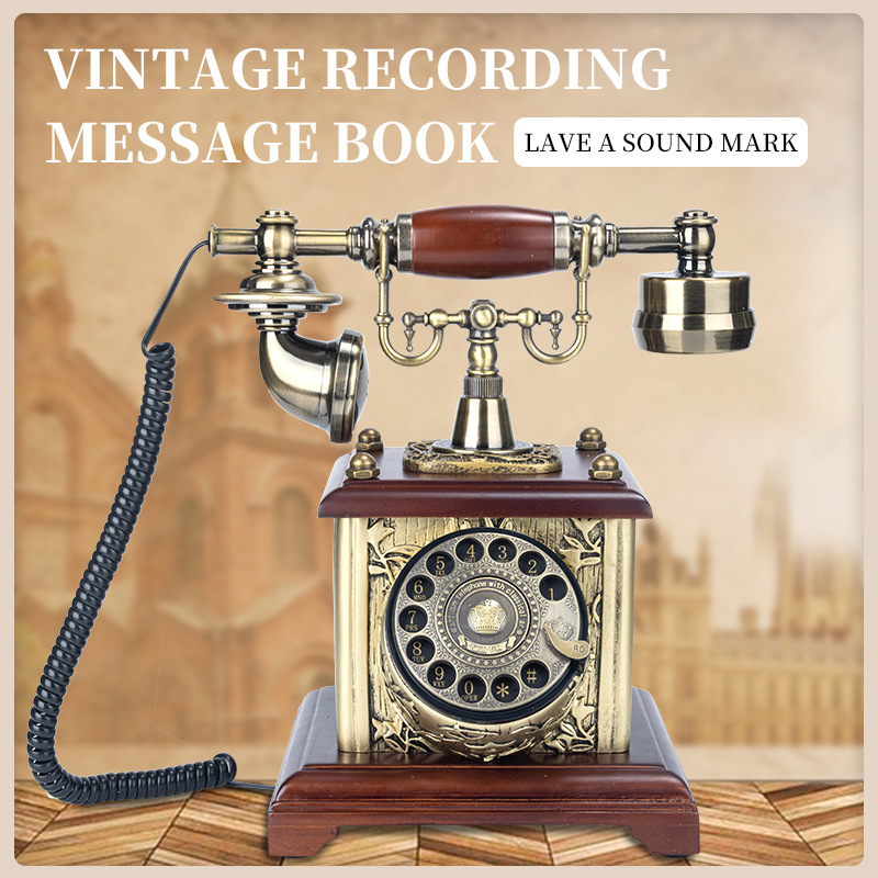 Foreign trade, cross-border e-commerce, recording, vintage rotary dial, wedding telephone, party message, blessing voice message book, retro caller ID.