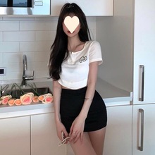 新款性感包臀裙半身裙高腰弹力一步裙短裙女职业包裙黑色超短裙子