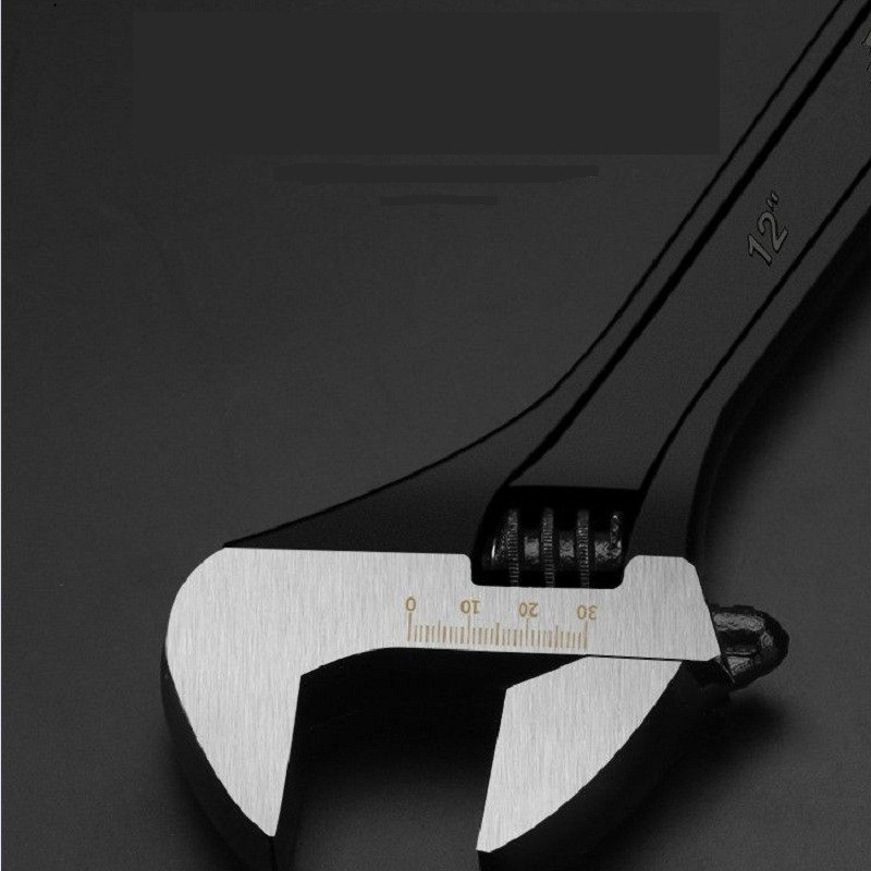 Fábrica negro cepillado llave ajustable llave abierta herramientas de hardware gran apertura ajustable