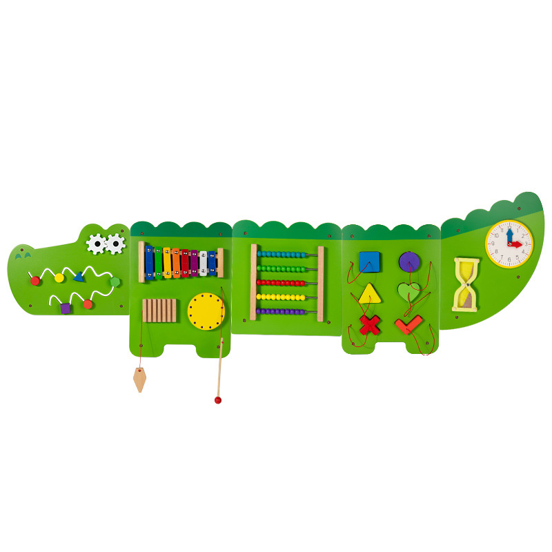 Juguetes educativos de pared de madera maciza para jardín de infantes, juegos de pared con tablero de operaciones, decoración de pared.