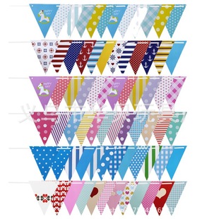 Triangle Korean-style Flag Birthday Party Decorations Holiday Flag String Flag Hanging Flag Flower Scene Layout Props