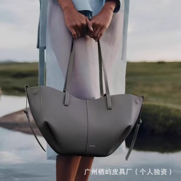 跨境爆款pol波灵恩翅膀包Cyme牛皮水桶包手提包托特大容量通勤女 - Thumbnail 3