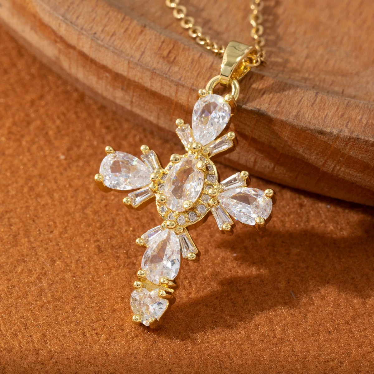 Universal geometric pendant, fashionable necklace, nail decoration with zircon, light luxury style, high-quality style