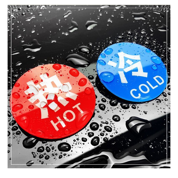 Hot and cold self-adhesive signboard for hotel for bathroom