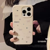 Чехол для телефона Apple, совместим с iPhone 11–16, силиконовый с бантиком, защита от падений