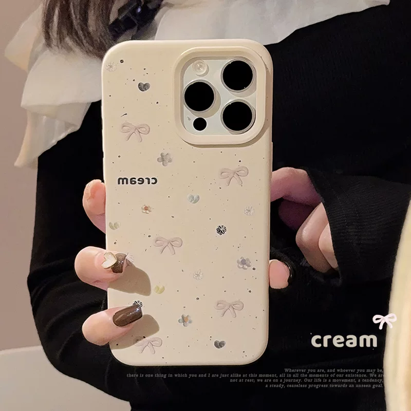 Чехол для телефона Apple, совместим с iPhone 11–16, силиконовый с бантиком, защита от падений