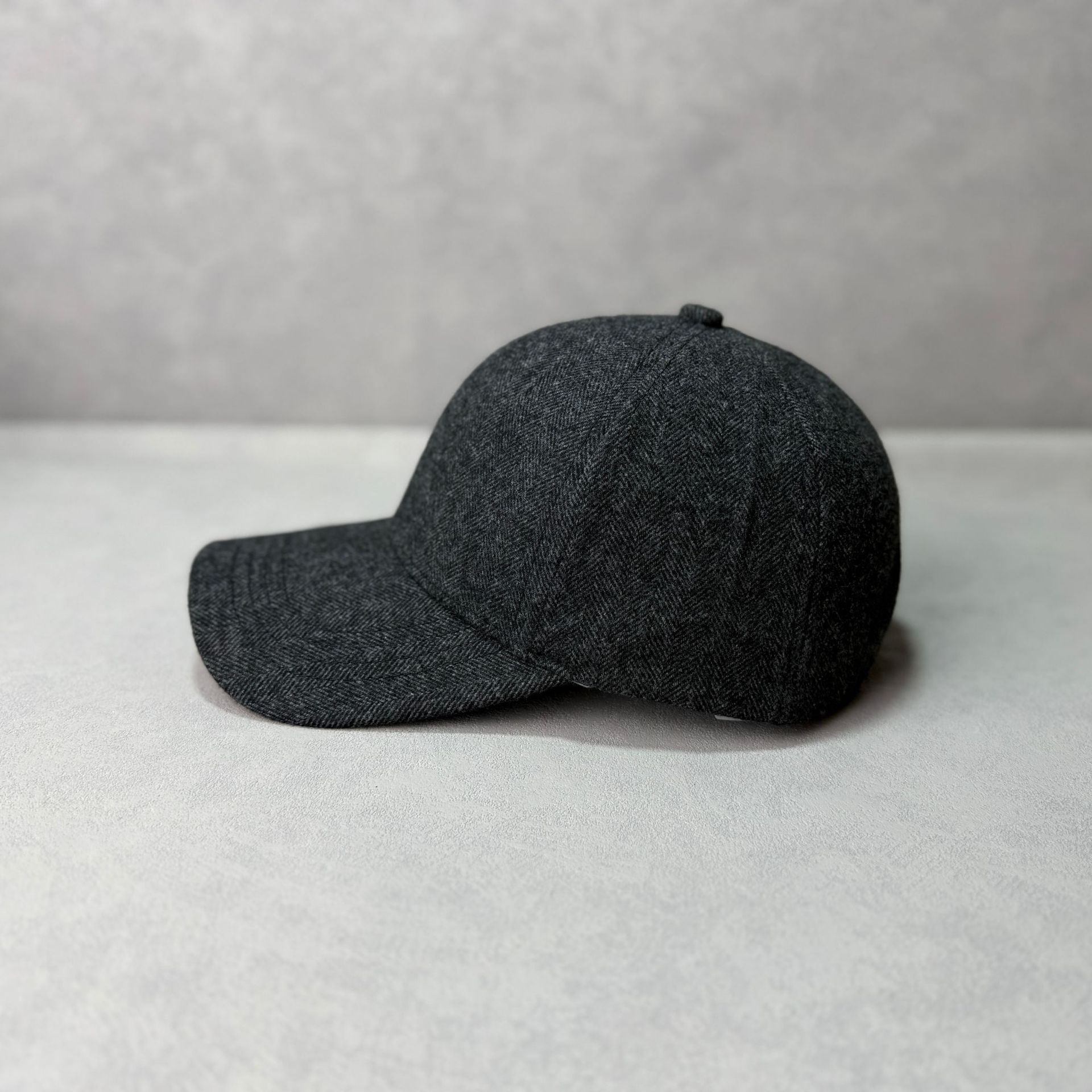 Woll-herringbone-baseballcap Verdickt Für Damen Und Herren_voghion.com