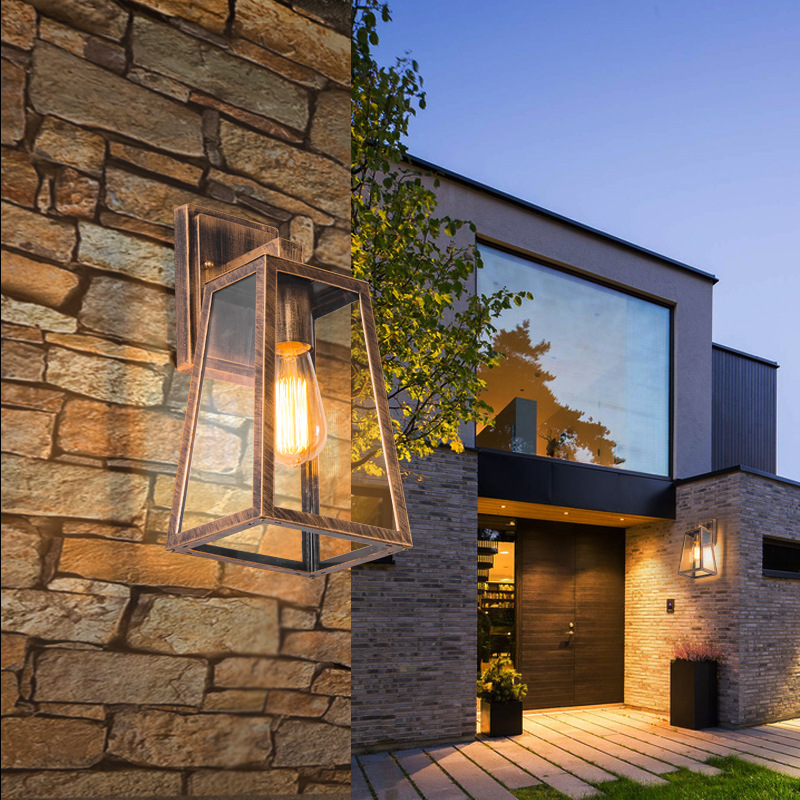 Lámpara de pared exterior impermeable para exteriores, lámpara de pared para villa, pasillo, patio, lámpara de jardín, lámpara de pasillo, lámpara de poste de puerta, LED