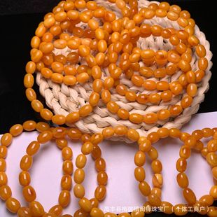 Natural Amber Beeswax Old Flower Wax Jujube Bead Bracelet Wax Full Rice Beads DIY Amber Accessories Factory Wholesale
