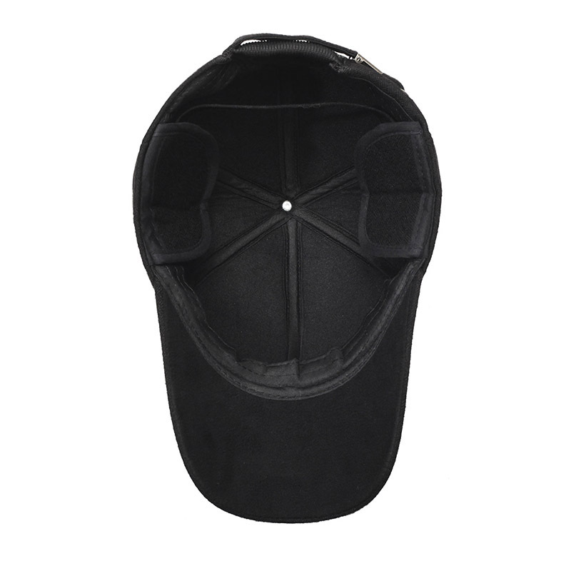 Chapeau en velours épais avec protection des oreilles pour les personnes âgées, casquette de baseball chaude et résistante au froid pour les hommes d'automne et d'hiver, d'âge moyen_voghion.com