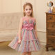 Cross-border 2024 new foreign trade girls ins mesh skirt 3~8 years old children's princess skirt Europe and the United States star dress