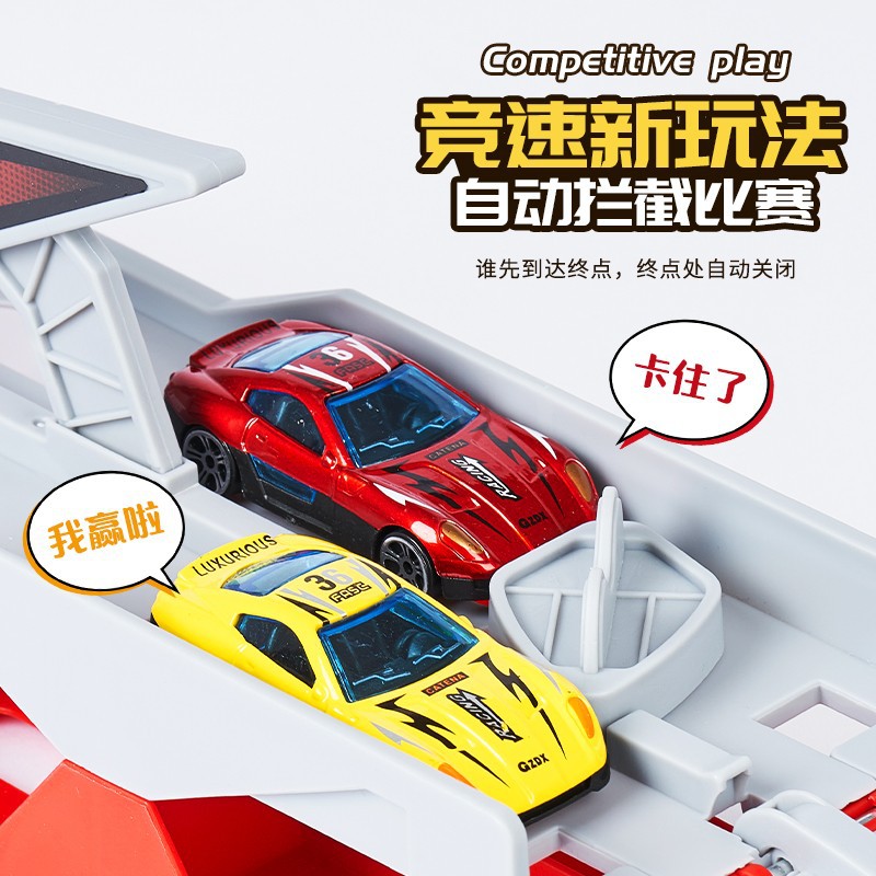 Aleación educativa gran deformación pista de almacenamiento plegable catapulta camión ingeniería estacionamiento juguetes para niños al por mayor