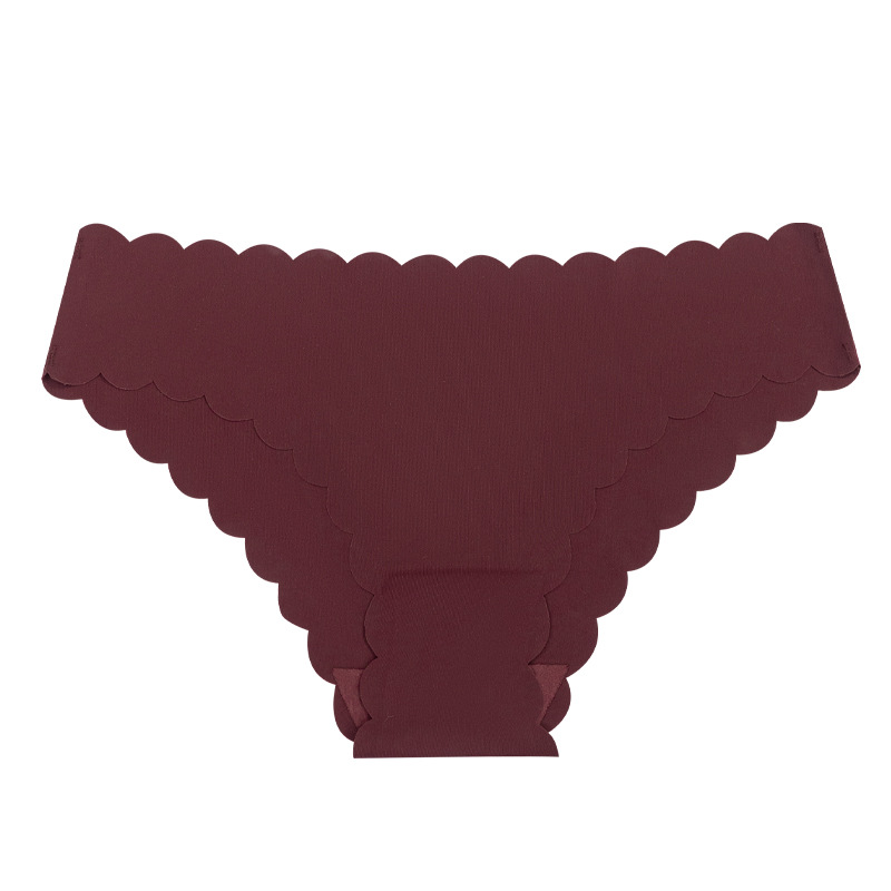 Ropa interior de cintura baja de Europa y América ropa interior de mujer sin costura entrepierna de algodón puro encaje de onda desnuda ropa interior de triángulo de seda de hielo image 15