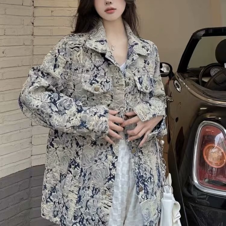 Neutral style new autumn clothing young men and women casual fancy long-sleeved jacket couple loose jacket High Street loose fashion