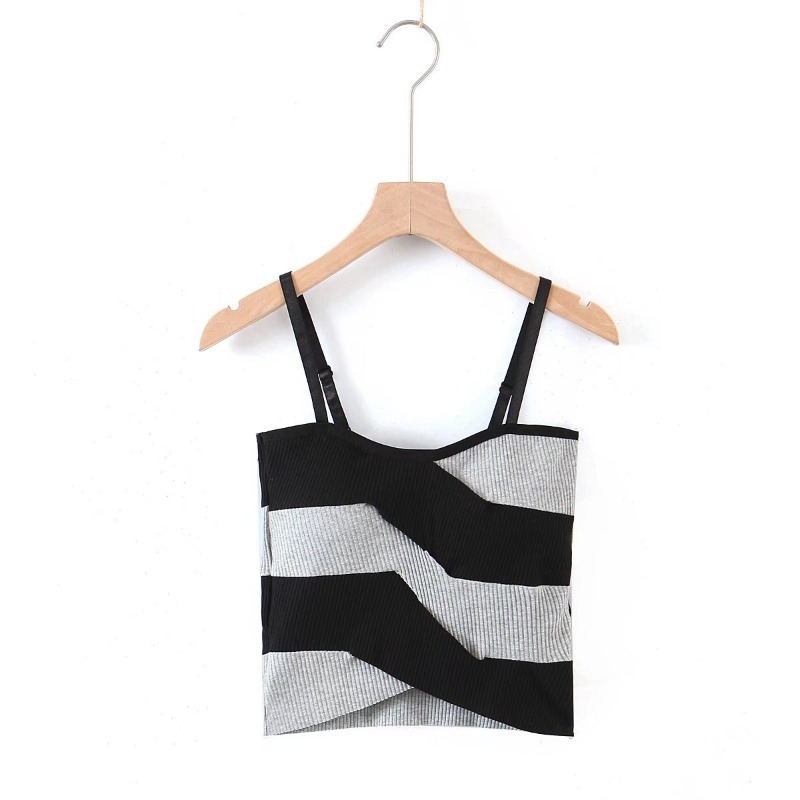 color-blocking contrasting slim fit camisole NSXDX117549