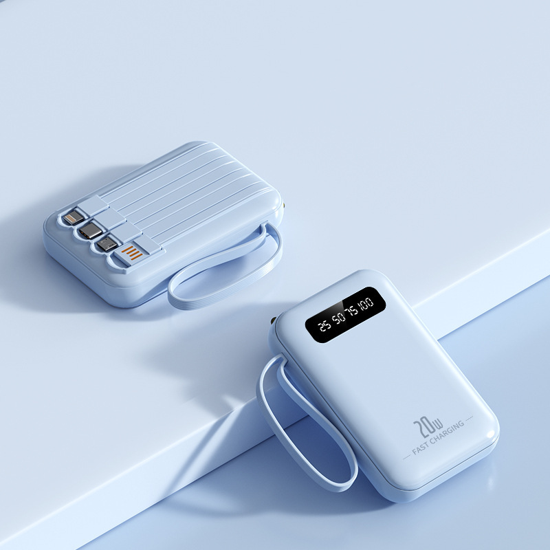 ケーブル付き充電宝20000ミリアンペア大容量充電ポータブルミニ移動電源プレゼントカスタム卸売り|undefined