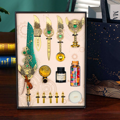 歐式復古火漆印章套裝封口請柬火漆蠟印章封蠟禮盒字母祝福語動漫