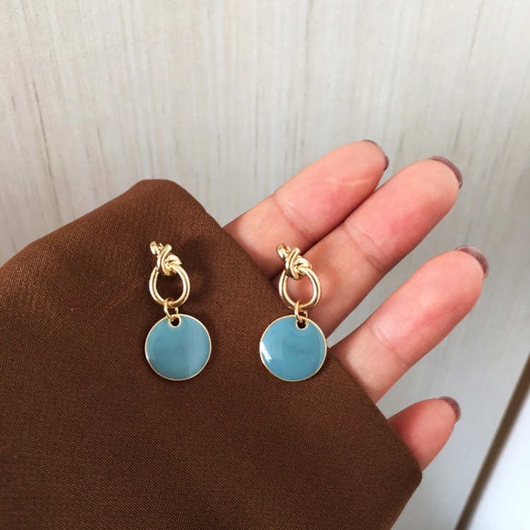 Simple Round Oil Drop Alloy Earrings Wholesale display picture 5