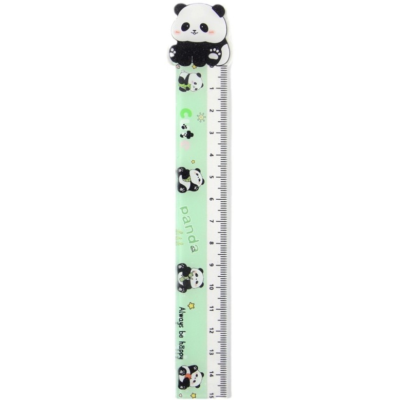 CYM - 012 panda regla acrílico juego de cuatro piezas de papelería para estudiantes de 15cm escala de altura