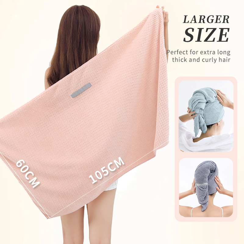 Dry hair hat for women, thick and soft dry hair towel, double-layer head wrap, coral velvet, water-absorbent, patterned bath hat, wholesale