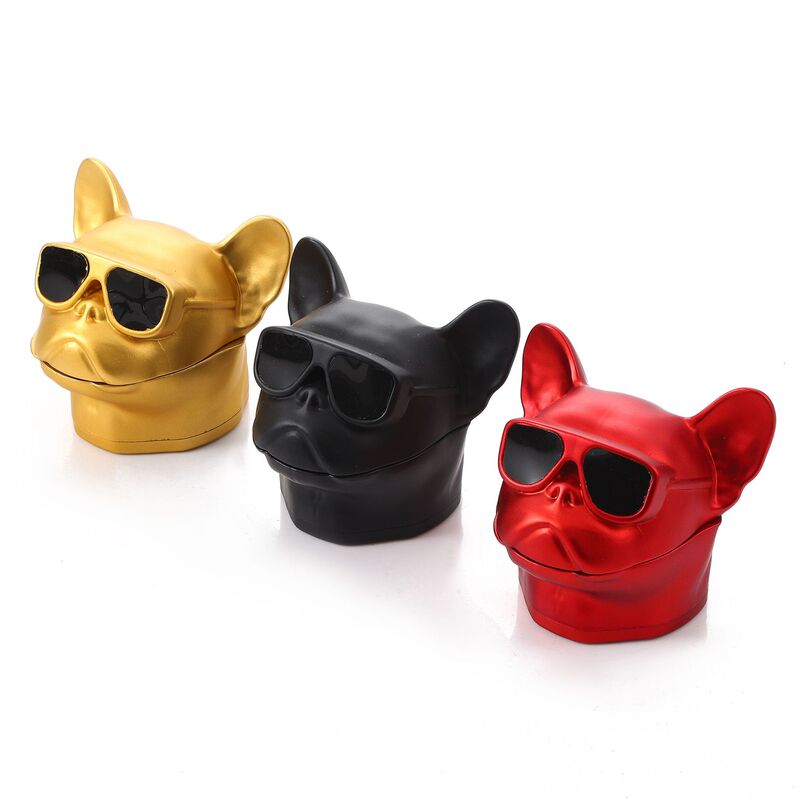 New Zinc Alloy Bulldog Tobacco Grinder with Four Layers and Drawer, Dog Head Resin Grinder New Zinc Alloy Bulldog Tobacco Grinder with Four Layers and Drawer, Dog Head Resin Grinder