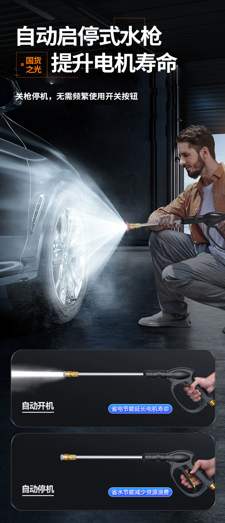 Professional Car Washing Machine, Household High-Pressure Water Gun, 220V Small Car Washing Pump, Car Washing Tool, High-Power Cleaning Machine Factory