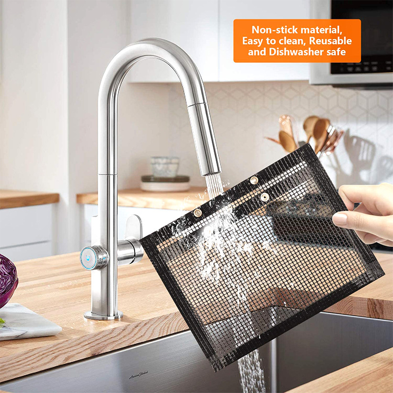 Venta al por mayor bolsa de malla de barbacoa de teflón bolsa de barbacoa antiadherente bolsa de barbacoa resistente a altas temperaturas bolsa de barbacoa al aire libre