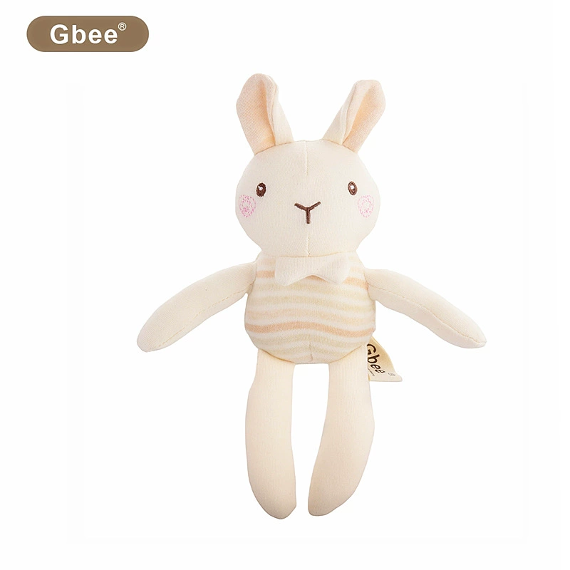 Plush Mini Doll (Gbee) — Organic Cotton, 18 cm, Baby-Safe Rattle Option