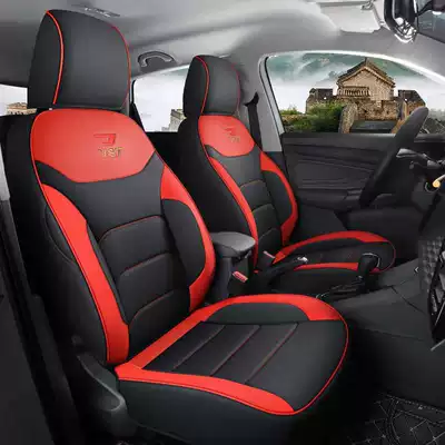 Jetta VS7 seat covers, full-coverage, all-season, universal seat covers, new seat cushions, Volkswagen VS7 car seat cushions (Modelə uyğun (Original) oturacaq örtükləri) - black-red-standard-edition-note-the-model-year-front-row-fully-covered-rear-row-partially-covered