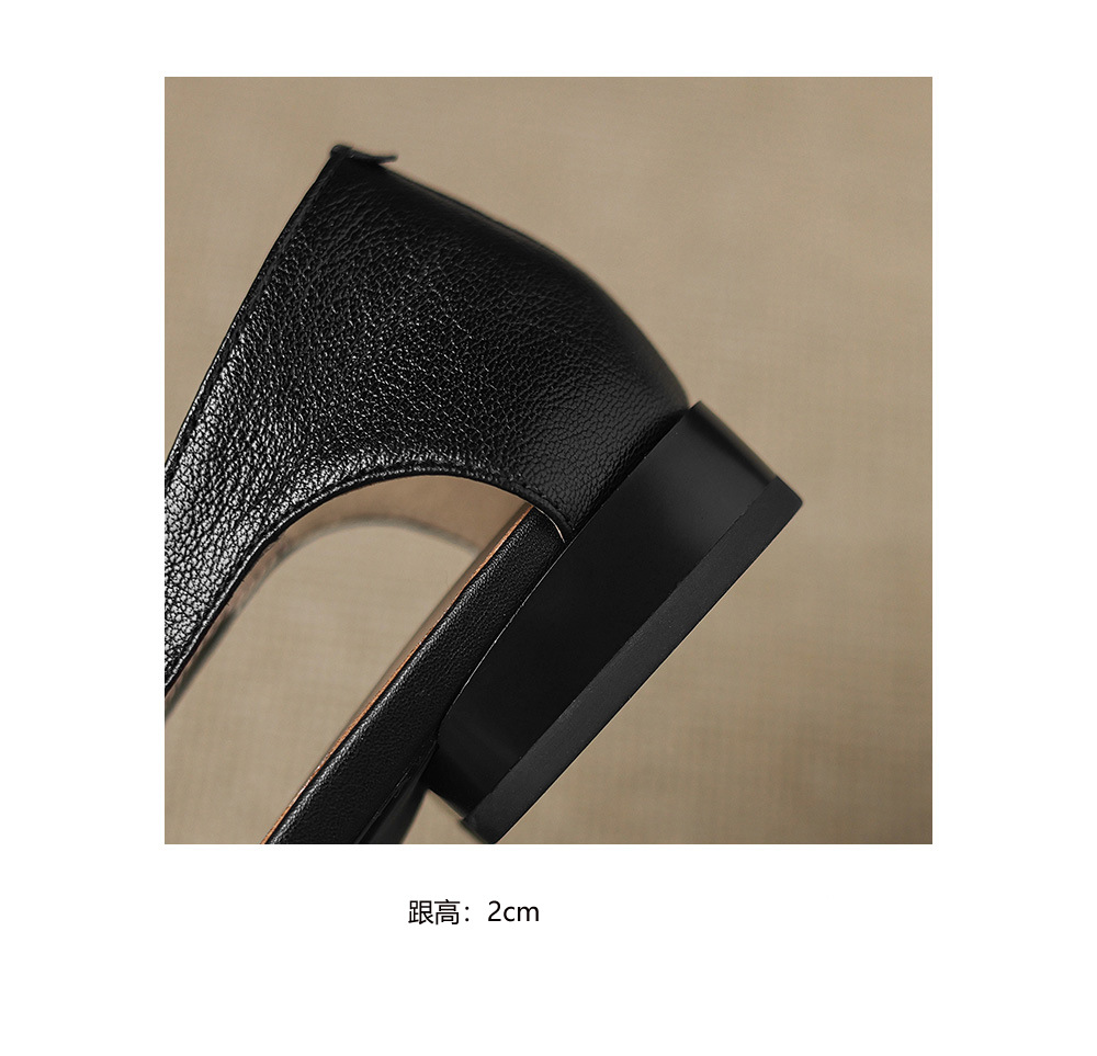 Sandal nữ da cừu mũi kín đế bệt phối lưới thoáng khí — đen chi tiết 20