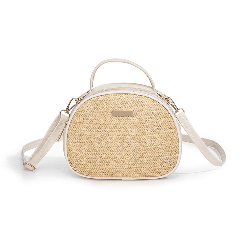 2025 bolsos de hombro de tejido semicircular bolsos de mujer frescos dulces bolsos de paja bolsos mochilas comercio exterior al por mayor