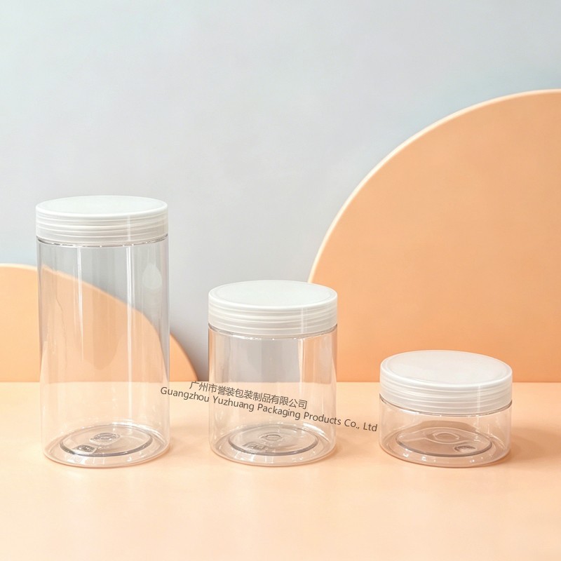 Envase de plástico de boca ancha de 500 ml de grado alimenticio Yuzhuang PET, frasco sellado de 250 g para mascarillas capilares, material de embalaje cosmético.