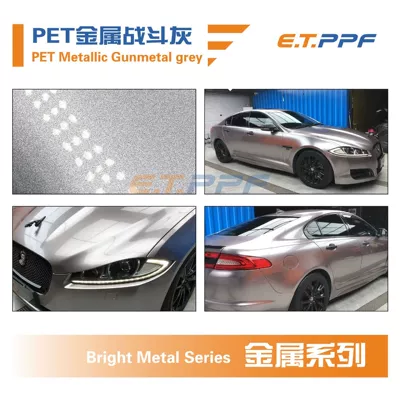 Sale Car Body Auto Color Change Film - pet-metallic-gunmetal-gray-152m17m