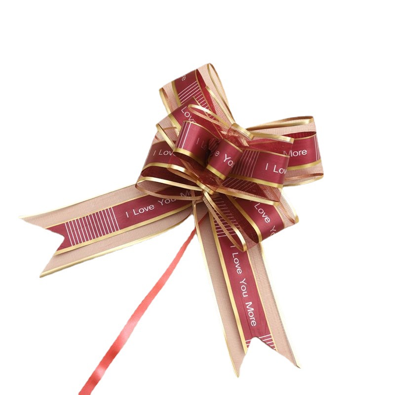 Comercio exterior transfronterizo 50 gran confesión hilo de nieve arco mano tirar flor Día de San Valentín regalo de Navidad boda coche tirar flor cinta