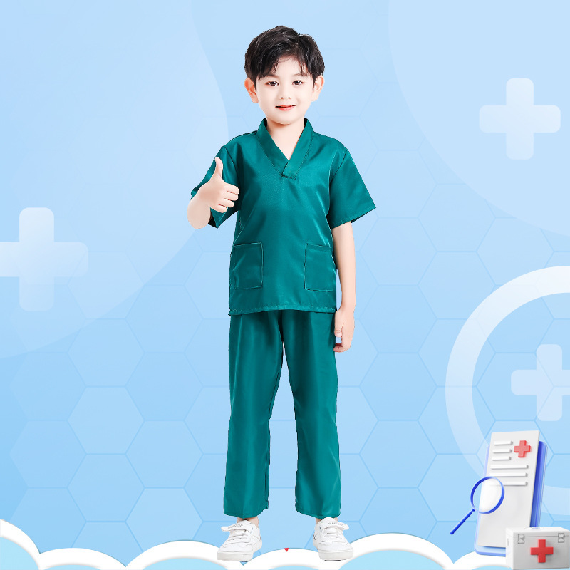 Dr. Infantil pequeño traje de enfermería en casa rendimiento experimental científico rendimiento de roles chaqueta blanca ropa médica juguetes