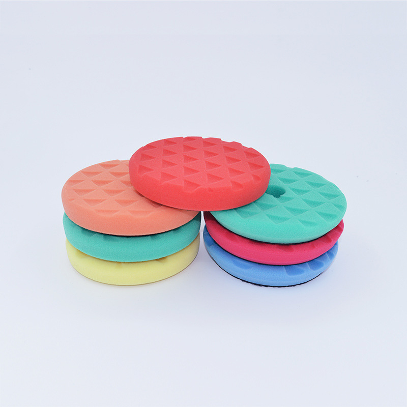 汽车美容抛光海绵轮5寸6寸自粘海绵打蜡盘抛光机5寸6寸通用