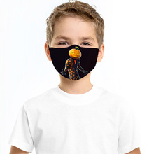 節日主題萬聖節兒童成人防塵口罩3D數碼印花可調節濾片有趣的口罩
