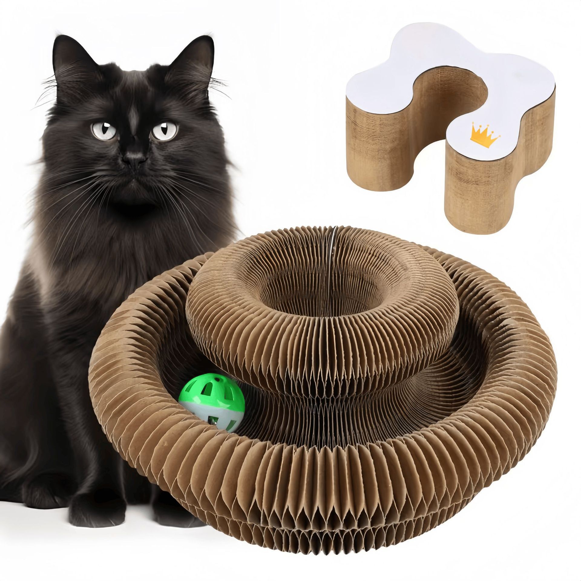 Órgano transfronterizo de venta caliente para gatos agarrar tablero para gatos juguetes con campana para gatos garras de molienda para gatos escalar estante de papel ondulado embalaje de cinta de succión