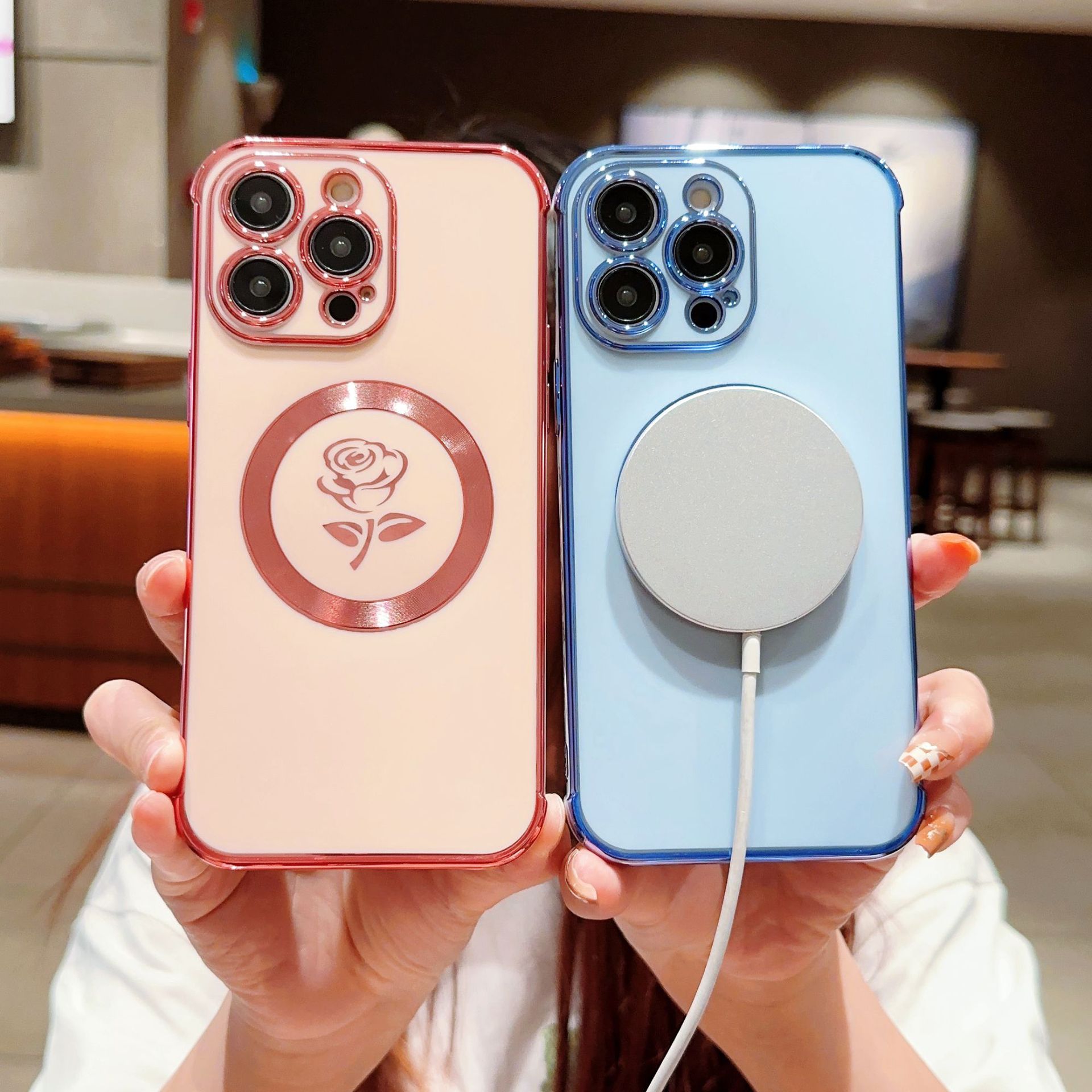 Electroplating Side Rose Mobile Phone Case Image 4