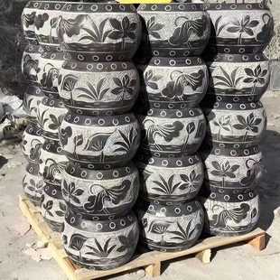 Foot R Pillar Pier Stone Base Stone Pier Cushion Stone Pillar Foot Stone Carving Column Skin Round Pier Green Stone Pier Hollow Stone Pillar Foundation Column