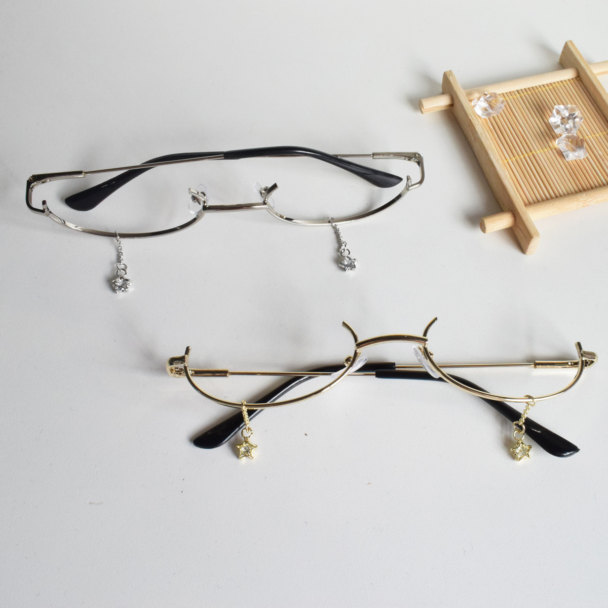 Korean Style Chain Drop Pendant Decoration Lower Half-frame Glasses display picture 4