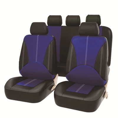 Universal seat cover, stitching high-quality PU leather light - black-and-blue-spliced-five-seater-9-piece-set-general
