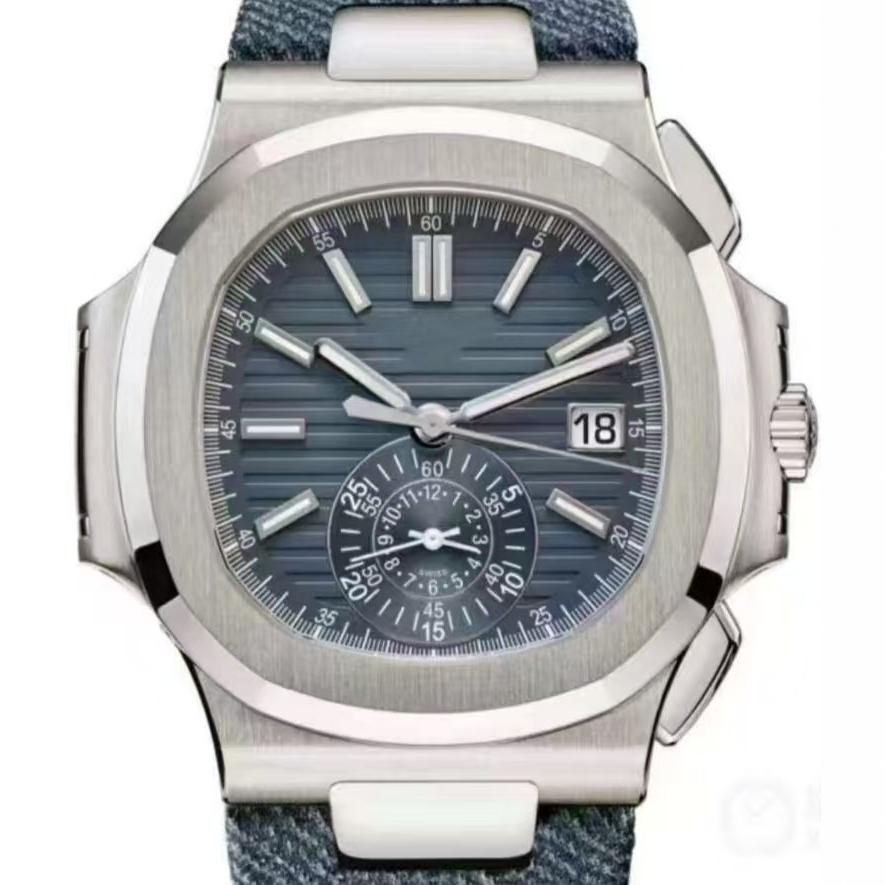 2024 Peddar Tiffany Philippe Men's Nautilus Glow Series Automatic Mechanical Men's Watch Women's Watch Denim Blue