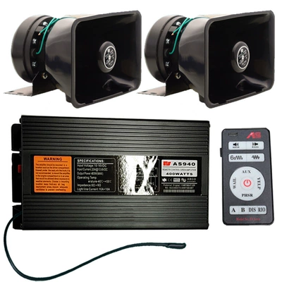 Car-mounted wireless alarm system, 400W high-power loudspeaker, high-frequency speaker, AS940F+100C speaker