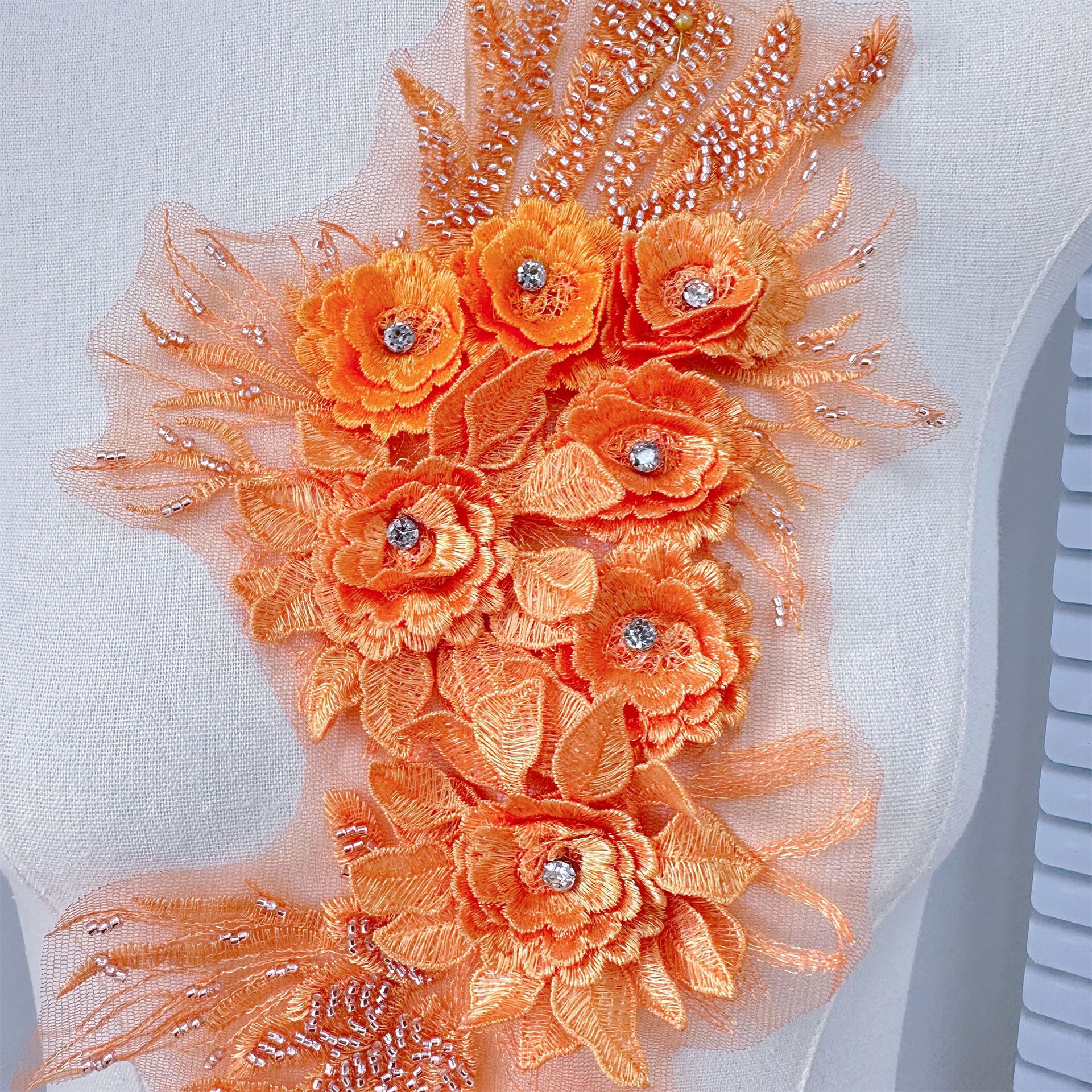 21g Weight Clothing Sticker Patches Classification 1 Piece Quantity Polyester Material Flower Pattern Elegant Style 1 Piece Elegant Flower Polyester Clothing Sticker Patches 3