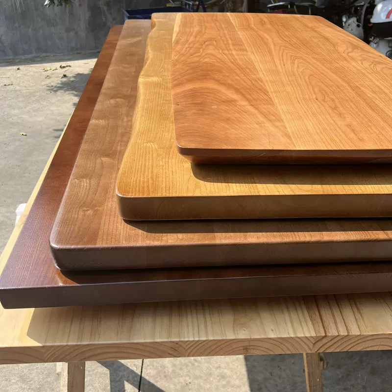 实木桌面松木榆木板材批发餐桌办公桌大板原木白蜡木桌板实木吧台