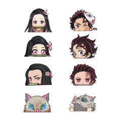 Ghost Slashing Blade Car Sticker Scratch Covering Fender Tanjiro Anime 2D Motorcycle Reflective Sticker Car Sticker