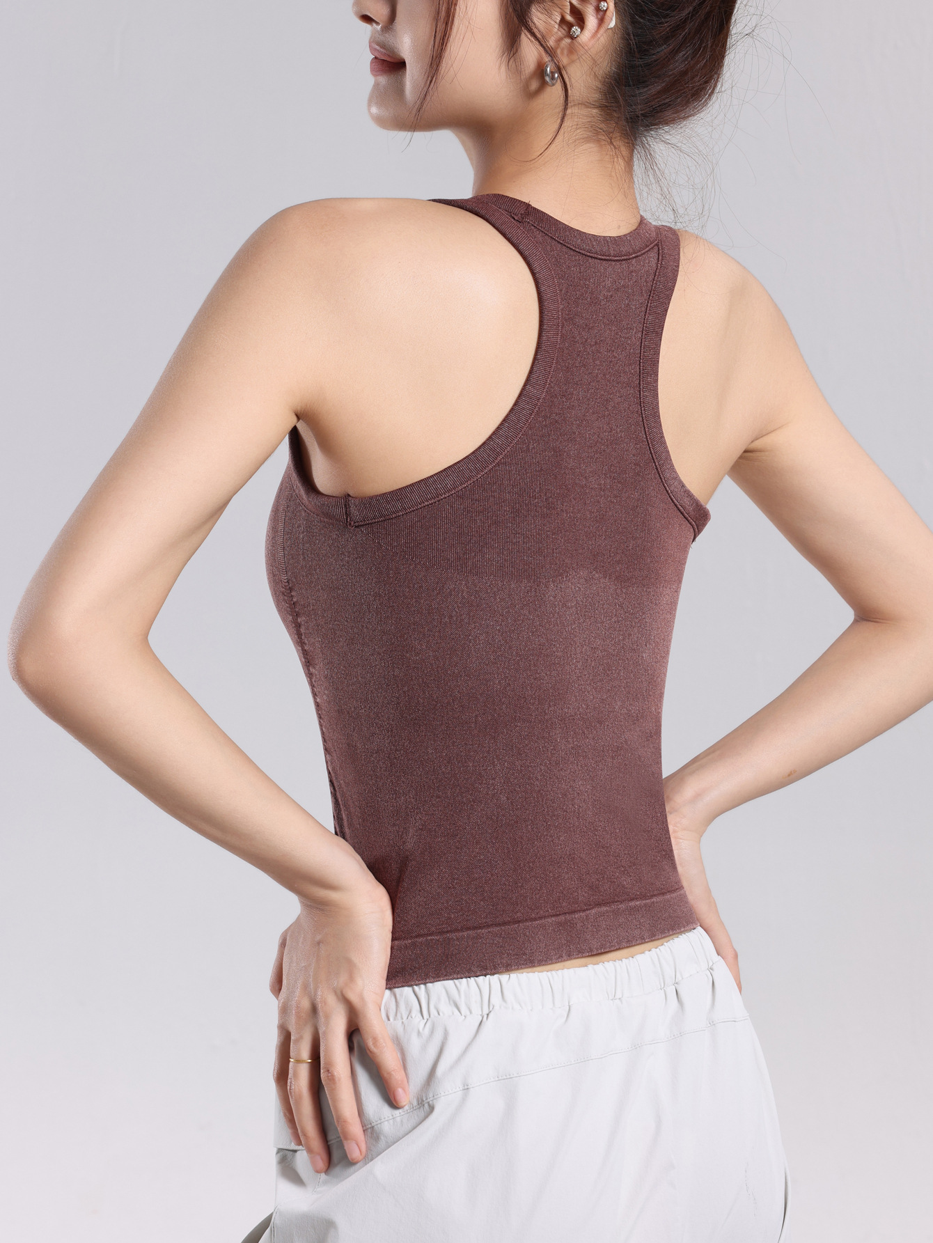 Chaleco de yoga deportivo de copa sin costuras para mujer moda al aire libre transpirable ropa exterior para correr fitness sin mangas hermosa espalda