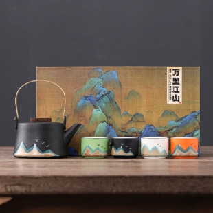 Forbidden City Cultural Innovation Chinese-style Wanli Jiangshan Tea Set suit Gift High-end Business Accompanying Gift Box Company Annual Meeting Gift