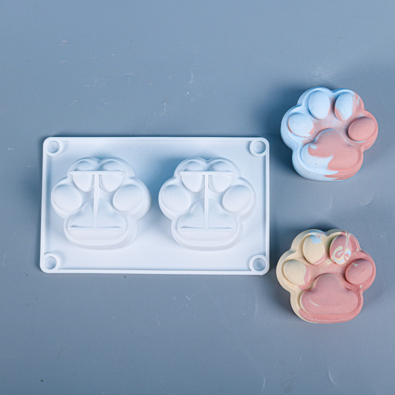 百佳興diy烘培模具2連貓爪硅膠模具亞馬遜新品磨砂飾品